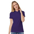 Violett - Back - B&C Damen ID.001 Polo-Shirt - Polohemd, Kurzarm
