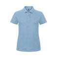 Hellblau - Front - B&C Damen ID.001 Polo-Shirt - Polohemd, Kurzarm