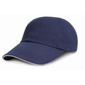 Marineblau-Weiß - Front - Result Headwear Junior Baseball Kappe, Low Profile, Sandwich Peak