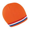 Orange-Rot-Weiß-Blau - Front - Result Unisex Winter Mütze in Nationalfarben