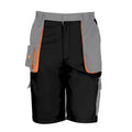 Schwarz-Grau-Orange - Front - Result Unisex Work-Guard Lite Workwear Shorts, atmungsaktiv, winddicht