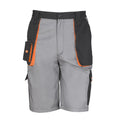 Grau-Schwarz-Orange - Front - Result Unisex Work-Guard Lite Workwear Shorts, atmungsaktiv, winddicht
