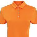Orange - Side - Adidas Teamwear Damen Polo-Shirt, kurzärmlig