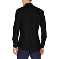 Schwarz - Side - Kustom Kit Herren Slim Fit Oxford Hemd, langärmlig