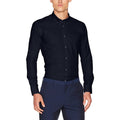 Marineblau - Back - Kustom Kit Herren Slim Fit Oxford Hemd, langärmlig
