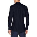 Marineblau - Side - Kustom Kit Herren Slim Fit Oxford Hemd, langärmlig