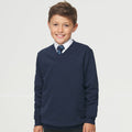 Marineblau - Side - AWDis Academy Kinder Junior Schul Sweatshirt mit V-Ausschnitt