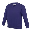 Violett - Front - AWDis Academy Kinder Junior Schul Sweatshirt mit V-Ausschnitt