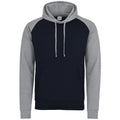 Marineblau-Grau meliert - Front - Awdis Just Hoods Unisex Kapuzen-Sweatshirt, zweifarbig