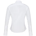 Weiß - Back - Premier Damen Langarm-Hemd im Piloten-Stil