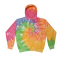 Bunt - Front - Colortone Unisex Rainbow Hoodie - Kapuzenpullover, Batik-Optik