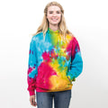 Bunter Regenbogen - Back - Colortone Unisex Rainbow Hoodie - Kapuzenpullover, Batik-Optik