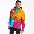 Bunter Regenbogen - Side - Colortone Unisex Rainbow Hoodie - Kapuzenpullover, Batik-Optik