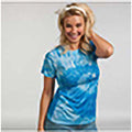 Spirale Königsblau - Back - Colortone Damen T-Shirt Batik-Optik Spirale, kurzarm