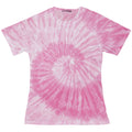 Spirale Pink - Front - Colortone Damen T-Shirt Batik-Optik Spirale, kurzarm