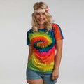 Regenbogen - Back - Colortone Damen T-Shirt Batik-Optik Regenbogen, Kurzarm