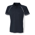 Marineblau-Weiß - Front - Finden & Hales Herren Sport Polo-Shirt Panel Performance