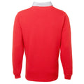 Rot - Back - Front Row Herren Premium Longsleeve - Rugby-Shirt - Polo-Hemd, langärmlig