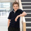 Marineblau-Weiß - Back - Finden & Hales Kinder Polo Shirt Sports