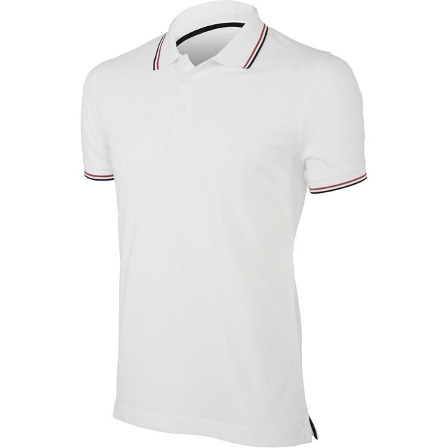 Weiß - Front - Kariban Herren Kurzarm Polo Shirt mit Kontrast