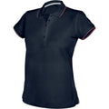 Marineblau - Front - Kariban Damen Polo-Shirt mit Kontraststreifen