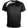 Schwarz-Weiß-Grau - Front - Kariban Proact Herren Sport T-Shirt mit Rundhalsausschnitt, Kurzarm