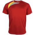 Rot-Schwarz-Grau - Front - Kariban Proact Herren Sport T-Shirt mit Rundhalsausschnitt, Kurzarm