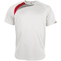 Weiß-Rot-Grau - Front - Kariban Proact Herren Sport T-Shirt mit Rundhalsausschnitt, Kurzarm