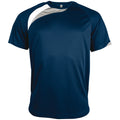 Marineblau-Weiß-Grau - Front - Kariban Proact Herren Sport T-Shirt mit Rundhalsausschnitt, Kurzarm