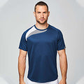 Marineblau-Weiß-Grau - Back - Kariban Proact Herren Sport T-Shirt mit Rundhalsausschnitt, Kurzarm