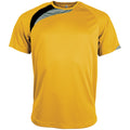Gelb-Schwarz-Grau - Front - Kariban Proact Herren Sport T-Shirt mit Rundhalsausschnitt, Kurzarm