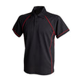 Schwarz-Rot - Front - Finden & Hales Herren Sport Polo-Shirt, Kurzarm