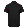 Schwarz-Rot - Back - Finden & Hales Herren Sport Polo-Shirt, Kurzarm