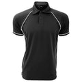 Schwarz-Weiß - Front - Finden & Hales Herren Sport Polo-Shirt, Kurzarm