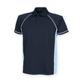 Marineblau-Himmelblau-Weiß - Front - Finden & Hales Herren Sport Polo-Shirt, Kurzarm