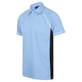 Himmelblau-Marineblau-Weiß - Side - Finden & Hales Herren Sport Polo-Shirt, Kurzarm
