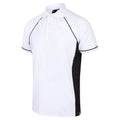 Weiß-Schwarz-Schwarz - Side - Finden & Hales Herren Sport Polo-Shirt, Kurzarm