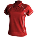 Rot-Weiß - Front - Finden & Hales Damen  Sport Polo Shirt Coolplus