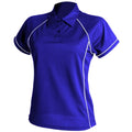 Königsblau-Weiß - Front - Finden & Hales Damen  Sport Polo Shirt Coolplus