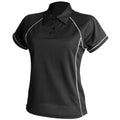 Schwarz-Weiß - Front - Finden & Hales Damen  Sport Polo Shirt Coolplus