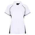 Weiß-Schwarz-Schwarz - Front - Finden & Hales Damen  Sport Polo Shirt Coolplus