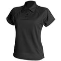 Schwarz-Schwarz - Front - Finden & Hales Damen  Sport Polo Shirt Coolplus