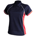 Marineblau-Rot-Weiß - Front - Finden & Hales Damen  Sport Polo Shirt Coolplus