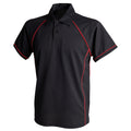 Schwarz-Rot - Front - Finden & Hales Kinder Sport Polo T-Shirt