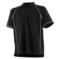 Schwarz-Weiß - Front - Finden & Hales Kinder Sport Polo T-Shirt