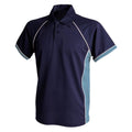 Marineblau-Himmelblau-Weiß - Front - Finden & Hales Kinder Sport Polo T-Shirt