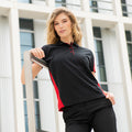 Schwarz-Rot - Back - Finden & Hales Damen Polo Shirt Club