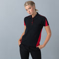 Schwarz-Rot - Side - Finden & Hales Damen Polo Shirt Club