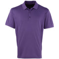 Violett - Front - Premier Herren Coolchecker Pique Kurzarm Polo T-Shirt
