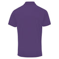 Violett - Back - Premier Herren Coolchecker Pique Kurzarm Polo T-Shirt